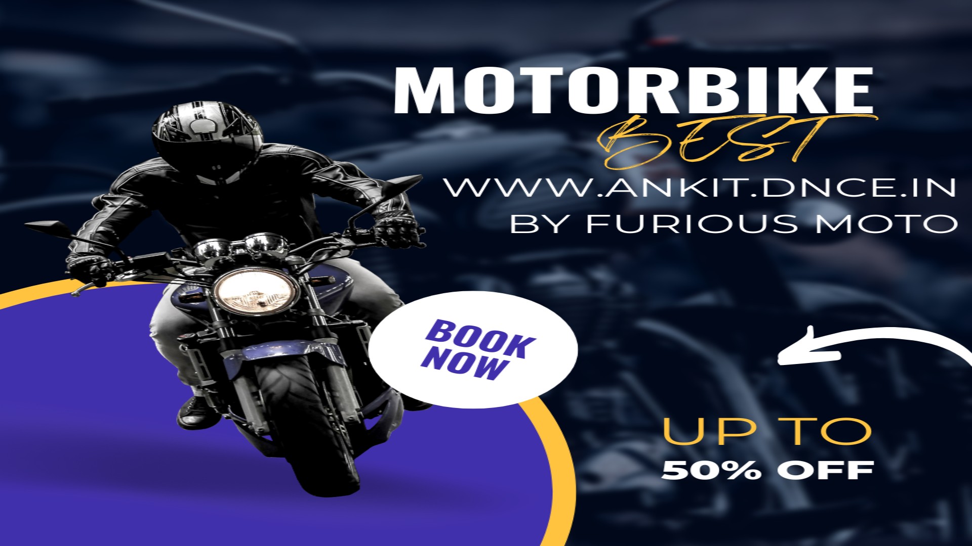 Blue Motorbike Rental Promo Instagram Post