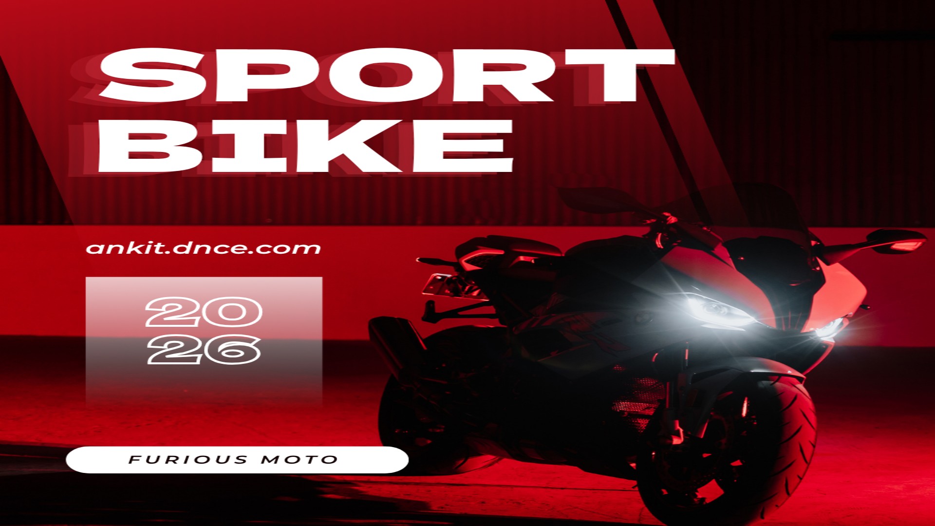 Red Black And White Modern Sport Bike Instagram Post