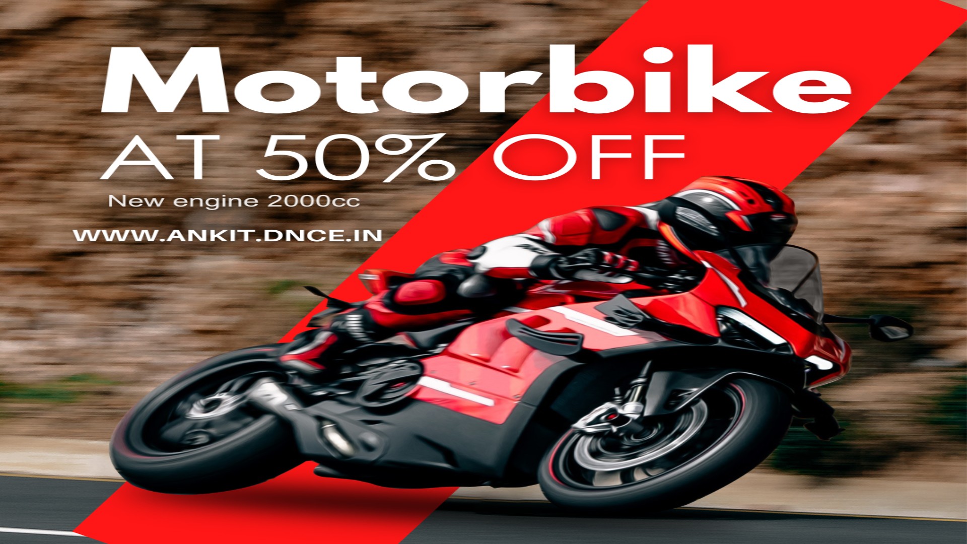 Red Modern Motorbike Rental Promo Instagram Post
